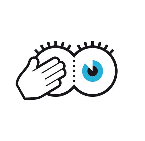 Illustration d'un enfant qui se cache l'oeil gauche